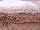 Handmade Beni Mrirt Rug: Cream, Pink & Brown Moroccan Wool Carpet Beni Crafts
