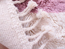 Handmade Beni Mrirt Rug: Cream, Pink & Brown Moroccan Wool Carpet Beni Crafts