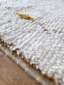 Handmade Cream Wool Moroccan Rug, Minimalist Berber Shag Rug