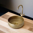 Luxury Handmade Hammered Brass Sink – Antique Solid Brass Moroccan Vessel Bathroom Basin TOUFIK FIT
