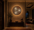 Moroccan Brass Wall Lamp | Handmade Round Wall Sconce | Islamic Pattern Lighting Mohammed